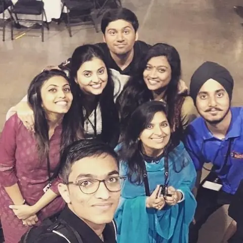 A group selfie with friends of the show